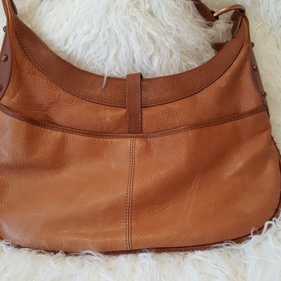 Kate Landry Hobo, two tone brown w/copper hardware - Picture 3 of 8